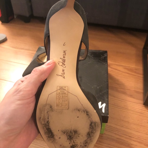 Sam Edelman Grey Lace-up Suede Heels - Picture 3 of 3